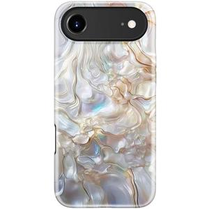 LUMARKE for iPhone Air Case Cute - Wireless Charging Compatible - Dual-Layer Soft Silicone + Hard Shell - Trendy Floral Design - Matte Finish Phone Cover for iPhone 17 Air - Marble Texture
