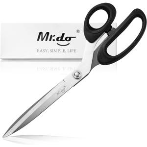 Mr.do Fabric Scissors 10 inch Sewing Scissors All Purpose Sharp Heavy Duty Fabric Scissors for Cutting Clothes Leather Classic Stainless Steel Professional Fabric Shears for Tailor Office Home (Black)