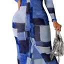 Women's Sheer Mesh Long Sleeve Bodycon Midi Dress Club Night Out Dresses Beach Cover Up Dress