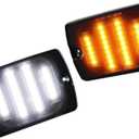 24-LED Side Marker Light, 56001378 Compatible with Jeep Wrangler YJ 1987-1995, LED Turn Signal DRL Dual Color White Amber Smoked Lens 56001378 Ch2520111 3157 Plug 1157 Adapter, 1 Pair