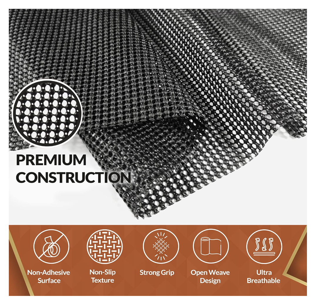 Mueller Ultra-Premium Drawer and Shelf Liner, 17 Inch x 20 FT Heavy-Duty and Slip-Resistant Liner, Durable Non Adhesive Waterproof Roll, for Drawers, Kitchen, Cabinets, Shelves, Desks, Black