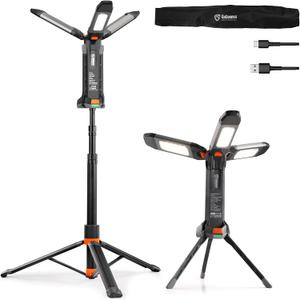 gogonova 2026 Rechargeable Work Light with Stand, 4 in 1 Cordless Camping Light, 700/1200/2200 Lumens, 4000/6500K Dimmable LED Work Lamp with Detachable TripodGrey