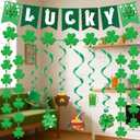 3 x OHOME St Patricks Day Decorations - Hanging Swirls,Banner,Shamrock Garland - Shamrock Decorations St Patty's Day Accessories Party Favors for Home Door Birthday | St. Patrick's Day Decor