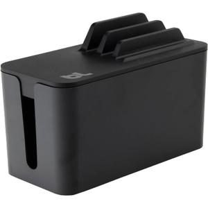 Bluelounge CableBox Mini Station Black Cable and Cord Management System - Small Surge Protector Included