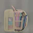 Four Candies 56 PCS Aesthetic School Supplies with Cute Pencil Case, 6 Multicolor Pen, 12 Pastel Highlighters, 5 Gel Pens Black Ink, 9 Mechanical Pencils for Student Stationary Set Preppy Stuff (Pink)