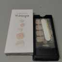 ohora Semi Cured Gel Pedi Strips (P Lily) - White, Gemstone, Works with Any UV/LED Lamps, Salon-Quality, Long Lasting, Easy to Apply & Remove - Includes 2 Prep Pads, Nail File & Wooden Stick