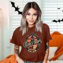 Halloween Shirt Salem Witch Shirt: Women Girls Trip Salem Tshirt Funny Halloween Tees (Brown, M)