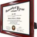 GMFrames Solid Wood Diploma Degree Frame for 8.5x11 Certificates,Cherry Finish with Intricate Black Rope Detail,UV Protection Acrylic