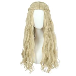 VGbeaty Women Long Blonde Wavy Wig Cosplay 70s Hippie Halloween Party Costume Wig