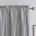 Chyhomenyc Uptown Silver Grey Kitchen Curtains 45 Inch Length 2 Panels, Room Darkening Faux Silk Chic Fabric Short Window Curtains for Bedroom Living Room, Each 30Wx45L (30"W x 45"L (Pack of 2), Silver Gray)