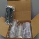 50PCS 12 oz Clear Plastic Cups with Lids and Dark Green Straws, Round Bottom Disposable To Go iced Coffee Cups, Small Bubble Tea Smoothie Cups for Drink Shops, Picnic, Takeout, Party, Office