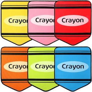 Crayon Carpet Seats 14X17 Inch Colorful Classroom Carpet Rugs Non Slip Floor Mats Back to School Crayon Cushions Decor for Preschool Kindergarten Daycare Elementary School Learning Play Areas 6PCS, 16.93*13.78IN
