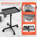 TASALON Rolling Salon Cart, Mobile Styling Station with Wheels Aluminum Rolling Tray Trolley for Salon Essentials, Adjustable Height or Hairstylist Tray with 10 PCS Disposable Salon Tray Cover