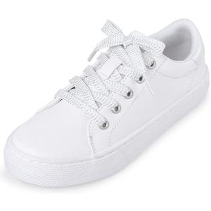 The Children's Place, girls, The Children's Place Girls Low Top Sneakers, Uniform Low Top Sneakers, White, 4 Big Kid