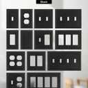 4-Pack Duplex Outlet Cover, Black Metal Wall Plates for Electrical Outlets, 1 Gang Receptacle Light Switch Cover, Pearls Beaded Decorative Switch Plates and Outlet Covers