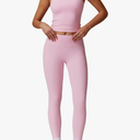 Womens Workout Sets Two Piece Cross Back Tank Top Matching High Waist Leggings Sets Gym Outfits Work Out Clothes S