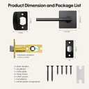 3 Pack Matte Black Passage Door Handles, Invisible Screws, Streamlined Closet Door Lever Handles, Hall Doors Handles Black, Matte Black Hallway Passage Door Handles