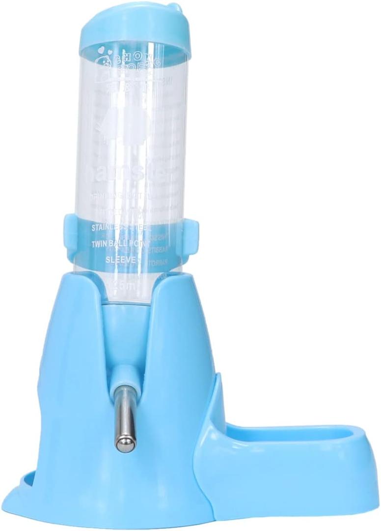 Litewoo Hamster Water Bottle with Food Container Base Hut No Drip Drinking Dispenser for Dwarf Hamster Rats Mouse Gerbil MiceBlue 125 ML Removable Base, 1 Pack