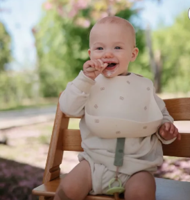 Baby Feeding Bib | 100% Food-Grade Silicone | Comes With A Deep Pocket | Mess Proof & Soft | Dishwasher Friendly