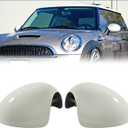 Mirror Cover for MINI Cooper R55 R56 R57 R58 R59 R60 R61 2007-2016 Manual Folding Mirrors Side Mirror Caps(White)