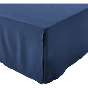 Amazon Basics Lightweight Pleated Bed Skirt, Full, Navy Blue, Solid