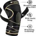 Copper Knee Braces with Strap for Knee Pain Women and Men(2 Pack), Knee Compression Sleeve for Arthritis, ACL, Meniscus Tear, Joint Pain Relief, Knee Support for Working, Running, Weightlifting (M)