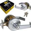 HISAFE Keyed Entry Grade 2 Commercial Door Locks Heavy Duty Office Door Lever, Non-Handed, UL 3 Hour Fire Rated, ADA Compliant, Satin Chrome Finish 26D, 2-3/4''Backset X-XG-ET-70