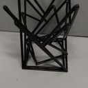 Set of 3 Black Metal Pizza Riser Racks, Twisting Geometric Pizza Table Stand Serving Tray Holder, Tabletop Square Dessert Food Stand Platter Risers for Christmas Thanksgiving Home Party