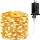 33Ft 100LED Fairy Lights Plug in, Waterproof String Lights Outdoor & Indoor 8 Modes with Timer, Christmas Light Bedroom Decor, Twinkle Light for Girl's Room Garden Christmas Decorations (Warm White)