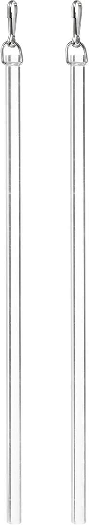 uxcell 2Pcs 17"Clear Curtain Pull Rod, Acrylic Blind Wand Replacement Part with Hook, Window Blind Tilt Wand for Window Opener Accessory