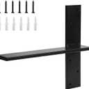 1 Pack Free Hanging T Shelf Bracket, Solid Heavy Duty Steel T Shelf Bracket with Screws, Floating Shelf Brackets, Granite Countertop Support Brackets,Powder Coated, DIY Projects (16 Inch)