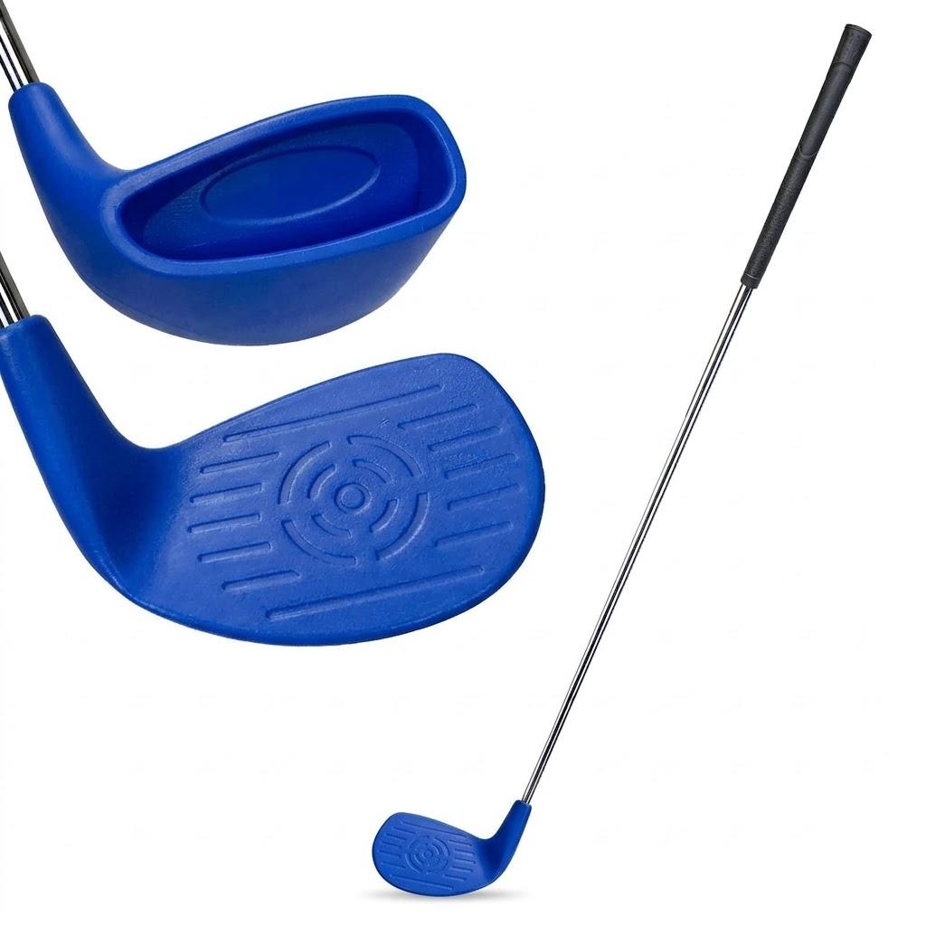 1 Pack Golf Club 23-39.5" Adjustable Length for Backyard Game Golf Chipper with Oversize Club Head Hit Plastic Foam Balls Outdoor Indoor Game Gifts, Right Hand, 54 degrees  - Blue