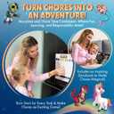 Magnetic Dry Erase Chore Chart for Kids with 34 Chore & Title Magnets, 49 Star Incentive Magnets, Storybook - Reward, Behavior, and Responsibility Chart for Toddler and Kids at Home