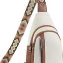 CLUCI Crossbody Bags for Women Men,Leather Sling Bag Cross Body Backpack for Woman Gifts for Women Birthday Unique (0-4a Beige With Brown)