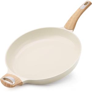 SENSARTE Ceramic Nonstick Frying Pan Skillet 12.5Inch Non Stick Pan with Ergonomic Handle, Non-toxic Healthy Large Cooking Chef's Pan, Free of Intentionally Added PFOA/PFAS/PTFE, Induction Compatible