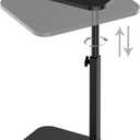 Side Table Sofa Tray for Couch Heavy Metal Base Swivel/ Adjustable Height, Sofa Bed Bathroom Study TV Tray C Shaped End Table Food Snack Trays for Eating (Black)