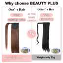18" Straight Wrap Around Ponytail Human Hair Extensions for Women 70gram Chocolate Brown 4#