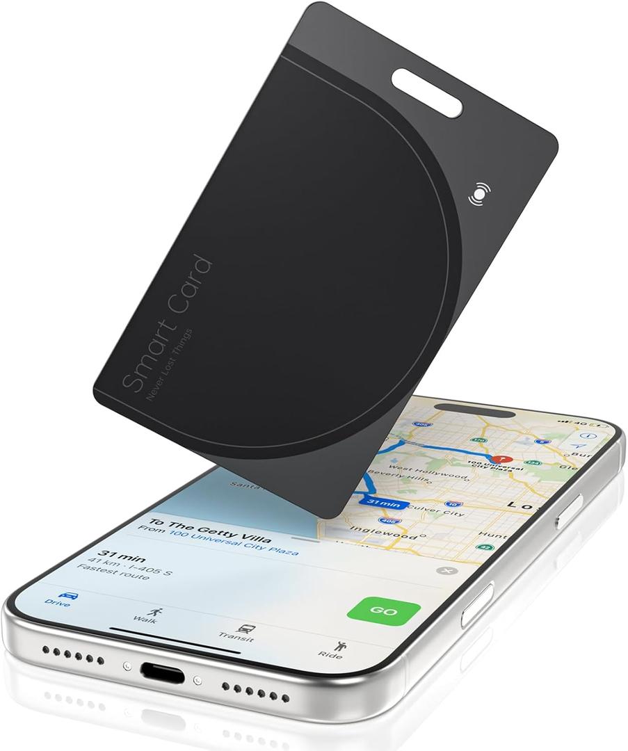Wallet Tracker Card - Compatible with Apple Find My, Bluetooth Tracker Smart Card Wallet Finder, IP68 Waterproof, Item Locator for Luggage Tags, Passports, Purse (1)