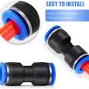 Konohan 100 Pcs Quick Connect Air Hose Fittings 1/8", 1/4", 5/16", 3/8", 1/2" Straight Push Metric Connectors Quick Release Plastic Pneumatic Air Line Fittings for Tube, Truck, Automotive, 2 Way