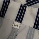 Plus-Size Women's Striped Blouse Spring Summer New Notched V-Neck Short Sleeve Decorative Buttons, 5xl