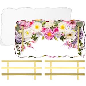 Gejoy 12.4 x 6.9 Inches XL Large Tray Silicone Molds Irregular Resin Epoxy Geode Tray Molds with 6 Pcs Metal Gold Handles for DIY Crafts Making Faux Agate Serving Board Decor Ideal Gift