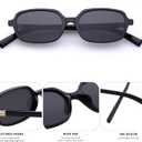 Retro Rectangle Sunglasses for Women Trendy Vintage Cool Rectangular Shades Fashion Small Square Frame