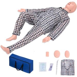 Patient Care Nursing Medical Manikin, Medical Nursing Training Mannequin CPR Human Manikins 24 Items Nurse Skills Wound Demonstration with 3 Muscle Module and Urinary for Teaching Practice
