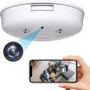 Security Camera Smoke Detector 1080P WiFi Indoor Cam Hidden Camera with Night Vision Motion Detection Real-Time Nanny Came for Home Office Safety