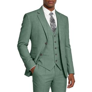 Elionm Mens Suits 3 Piece Slim Fit Big and Tall Christmas Suit for Men Dark Green Formal Prom Mens Tuxedo Suit Jacket Vest Pants Set XL