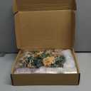 Set of 12 Christmas Votive Candle Holders with Berry Candle Rings Wreaths Xmas Centerpiece Table Decor 6 Glass Votive Tealight Holders with 6 Christmas Wreath Rings(Gold,Trendy)