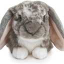 Living Nature Grey Dutch Lop Eared Rabbit Stuffed Animal | Fluffy Rabbit Animal | Soft Toy Gift for Kids | 10 inches