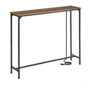 Console Table, Narrow Entryway Table, Thin Sofa Table, Behind Couch Table,for Hallway, Bedroom, Living Room, Foyer, 9.4 x 39.4 x 31.5 Inches, Rustic Brown