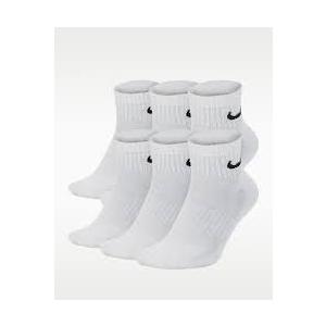 Nike Unisex Everyday Cushioned Training Ankle Socks (6 Pairs), White/Black, Medium