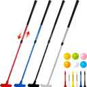 THIODOON Golf Putters for Men Women and Kids 4 Pack Mini Putter for Right or Left Handed Adjustable Golf Club Putt Putt Set for Children, Toddler Junior and Adults Red Blue Black Silver